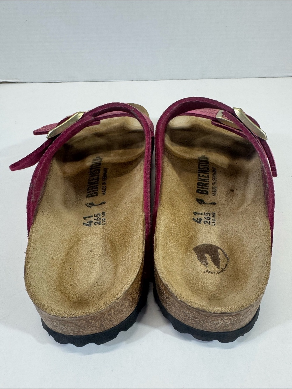 Birkenstock 41 Arizona Metallic Pink & Gold Snake-Print Sandals Womens 10 - Picture 5 of 9